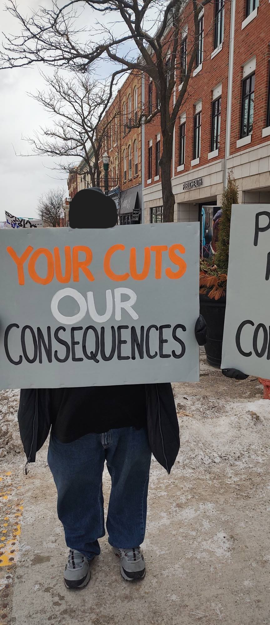protest poster "your cuts our consequences"