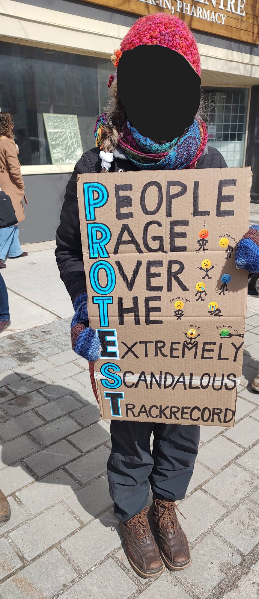 protest poster "people, rage, over, the extremely, scandalous, track record"