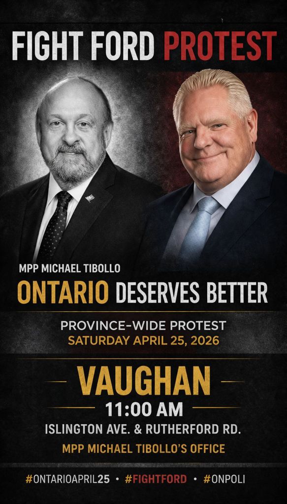 Poster for the location "11 AM - Vaughan - Islington Ave & Rutherford Rd - MPP Michael Tibollo's Office"