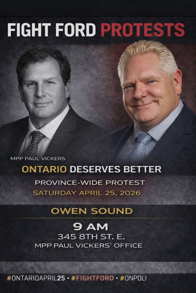 Poster for the location "9 AM - Owen Sound - 345 8th St E - MPP Paul Vickers' Office"