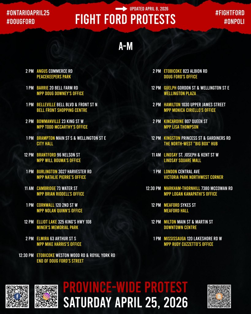 protest locations from a-m