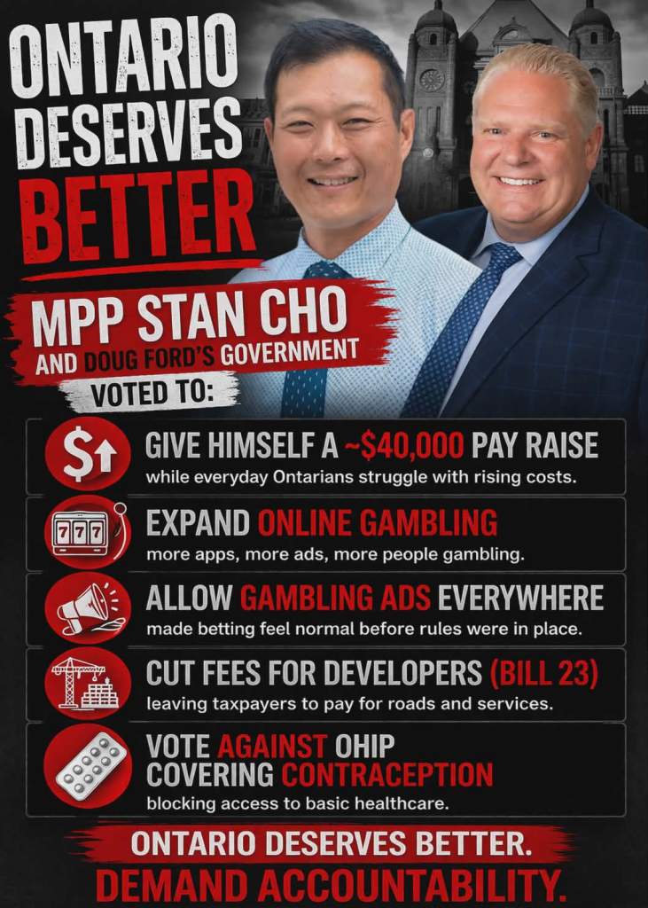 Protest poster "12 PM - Toronto - 111 Wellesley St W - Queen's Park" Stan Cho